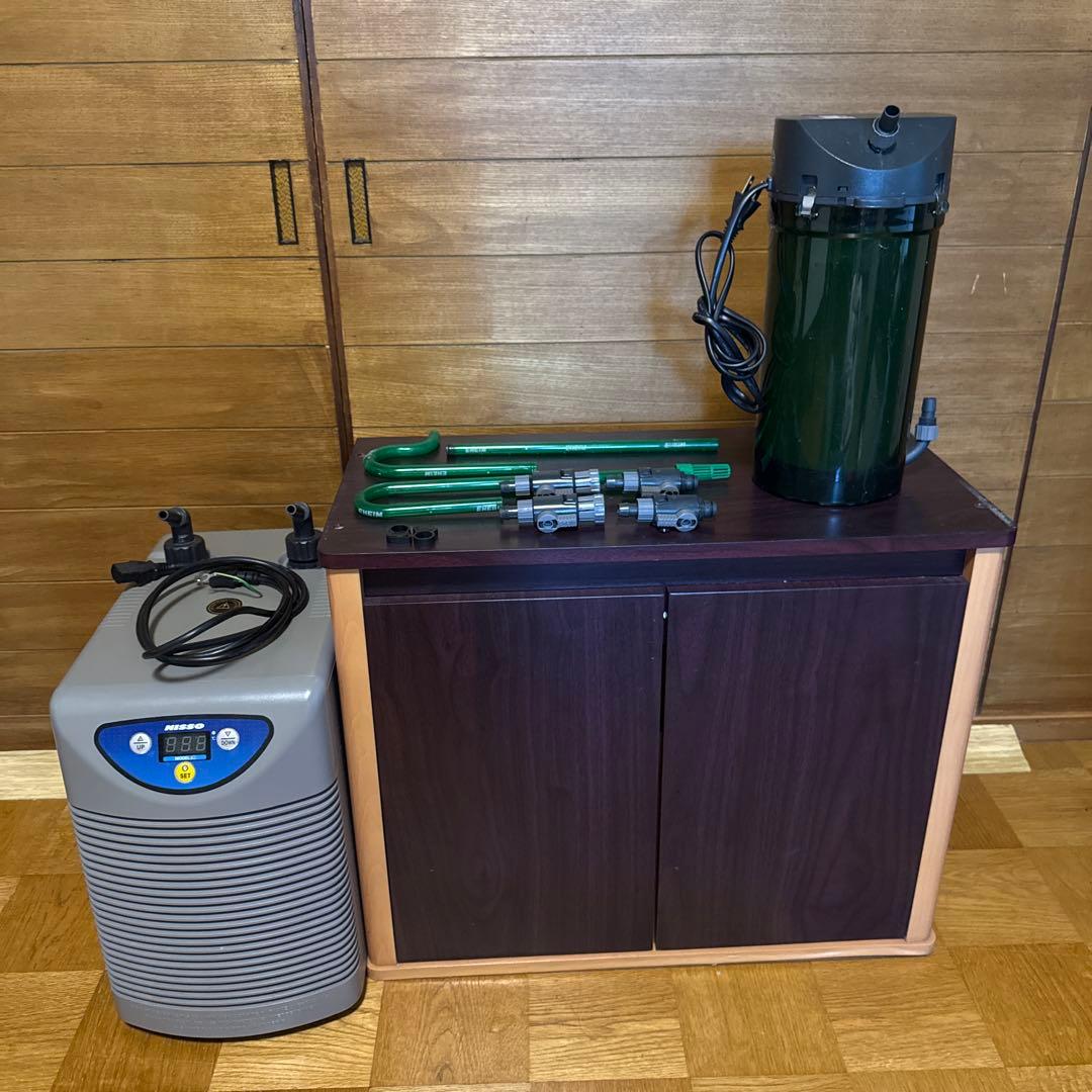 NISSOアクアクーラー20とエーハイム2213と60cm水槽用台