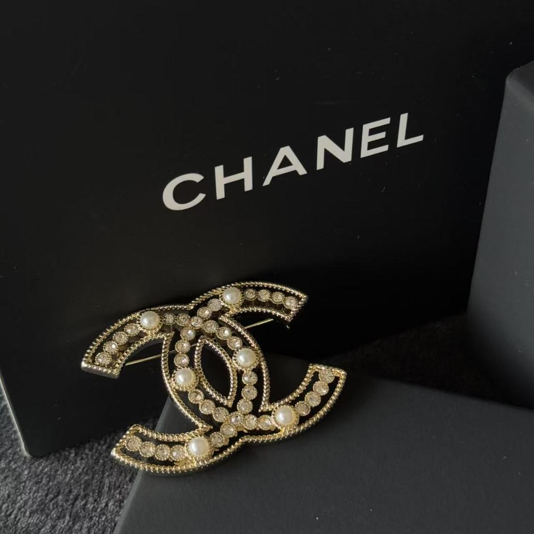 ココマーク ブローチ GP ゴールド フェイクパール ラインストーン