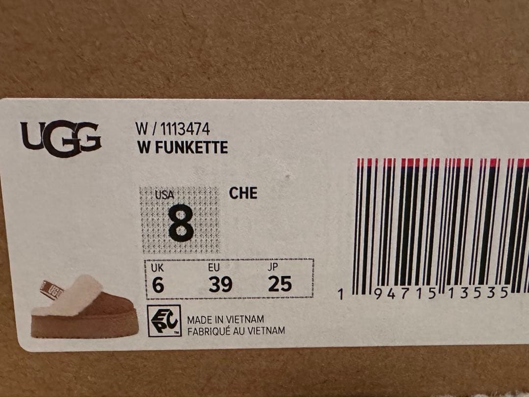 新品【UGG】ファンケット　チェスナット　25cm