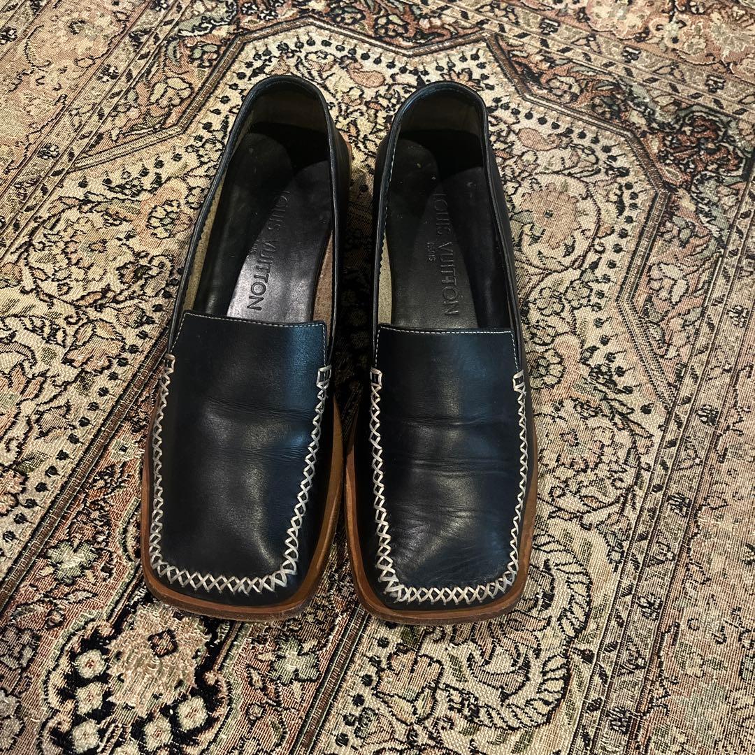 LOUIS VUITTON 25cmレザーローファー スクエアトゥ