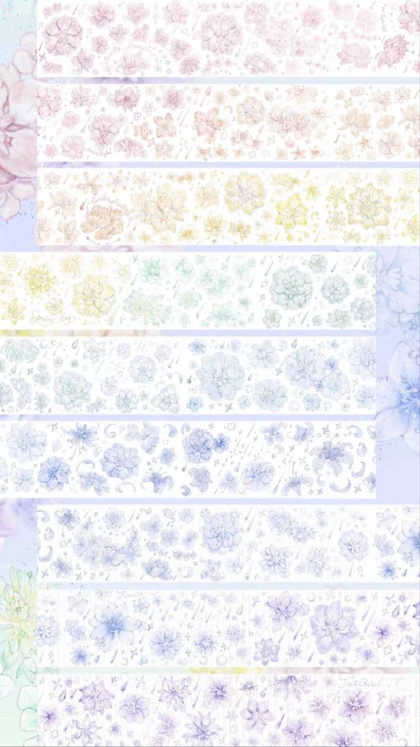 切売 473★ 海外 マスキングテープ マステ PET 装飾 花 贝壳光