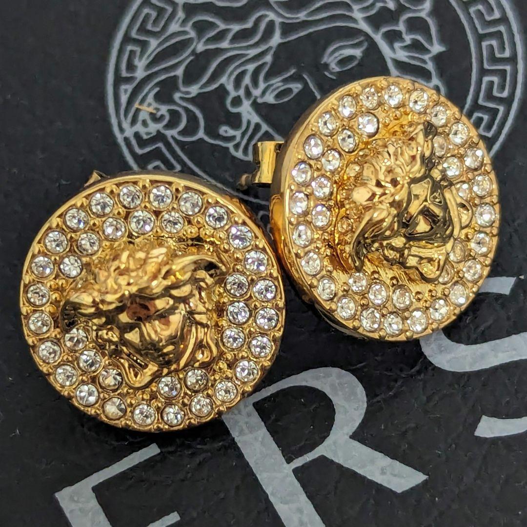 versace　メデューサ　メドゥーサ　スワロフスキー　ピアス