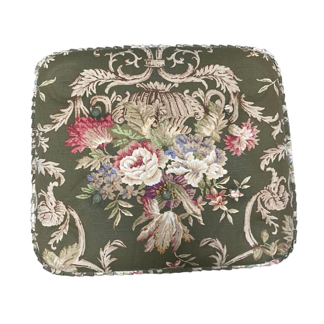 【美品】カリモクkarimoku コロニアル オットマン 花柄 レトロビンテージ