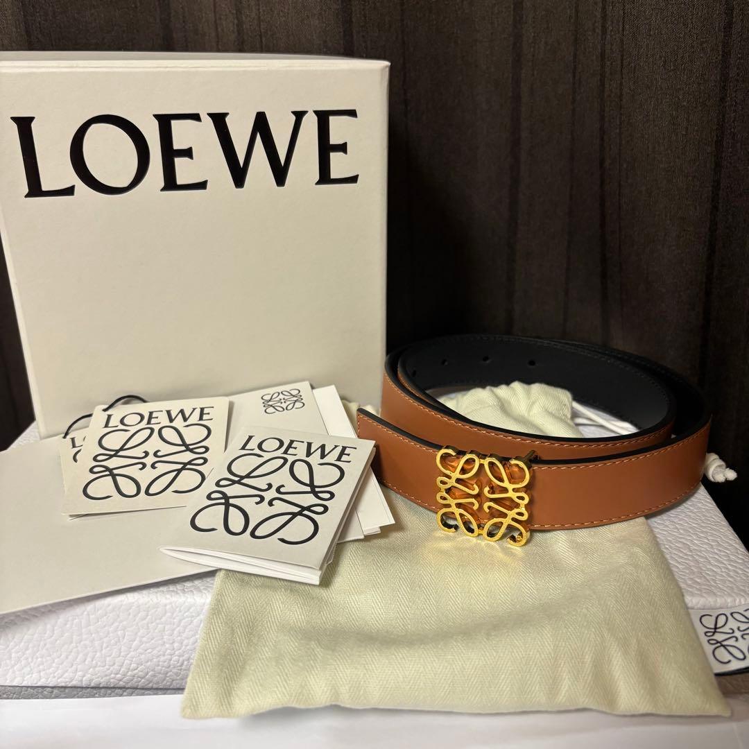 ロエベ　リバーシブル アナグラム ベルト（スムースカーフ）