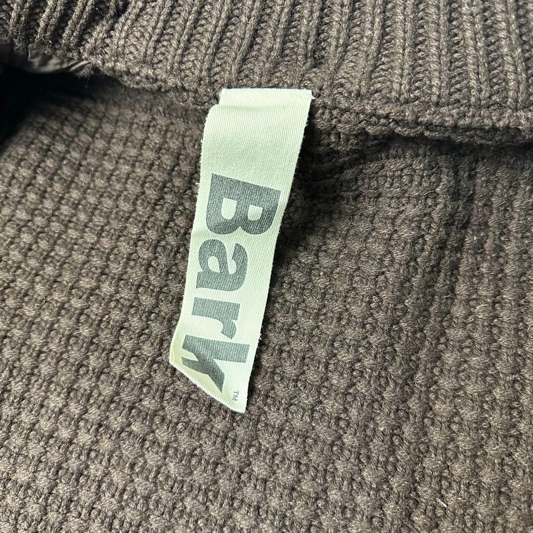 極美品 Bark バーク ニット×ダウン ブルゾン ブラウン
