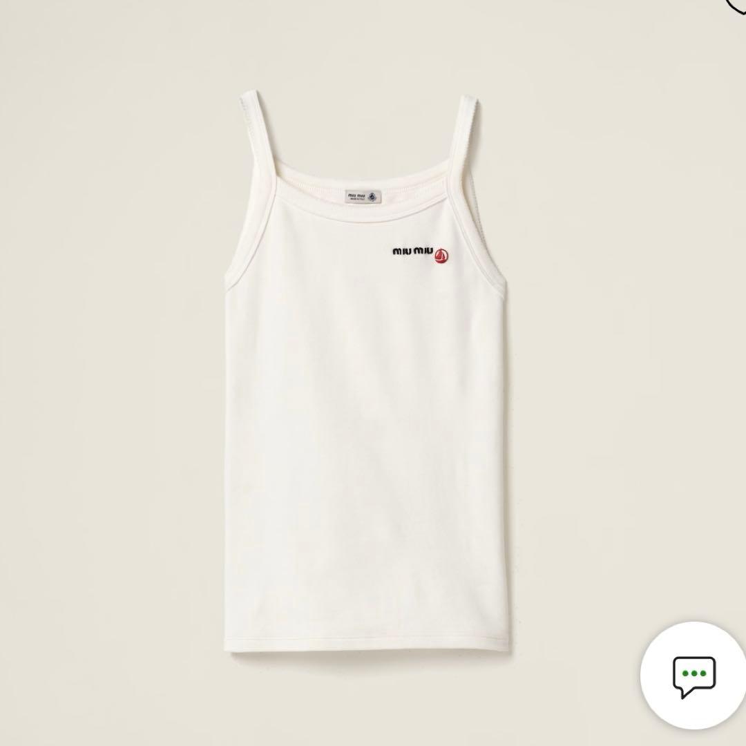 出品金曜までPetitBateau X Miu Miuストレッチジャージートップ