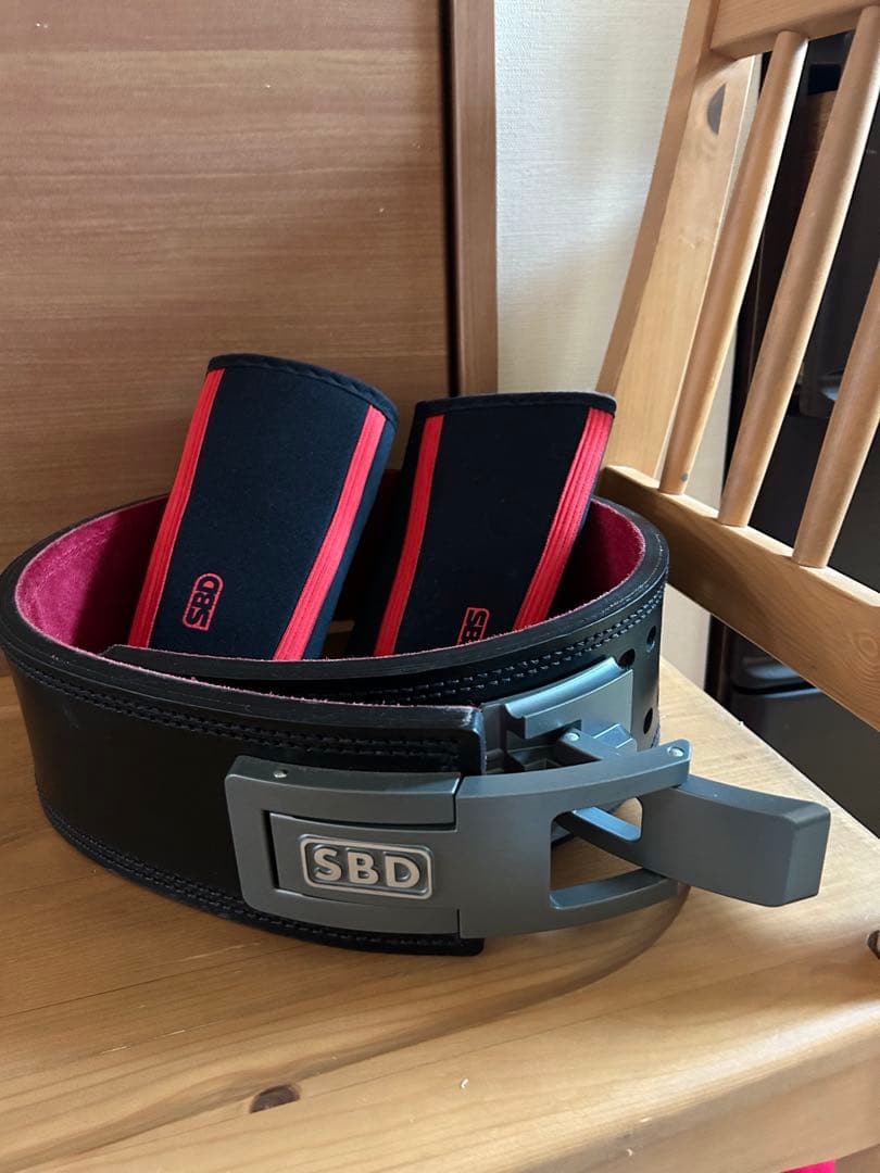 SBD トレーニング・パワーベルト ブラック・レッドLサイズ　13mm