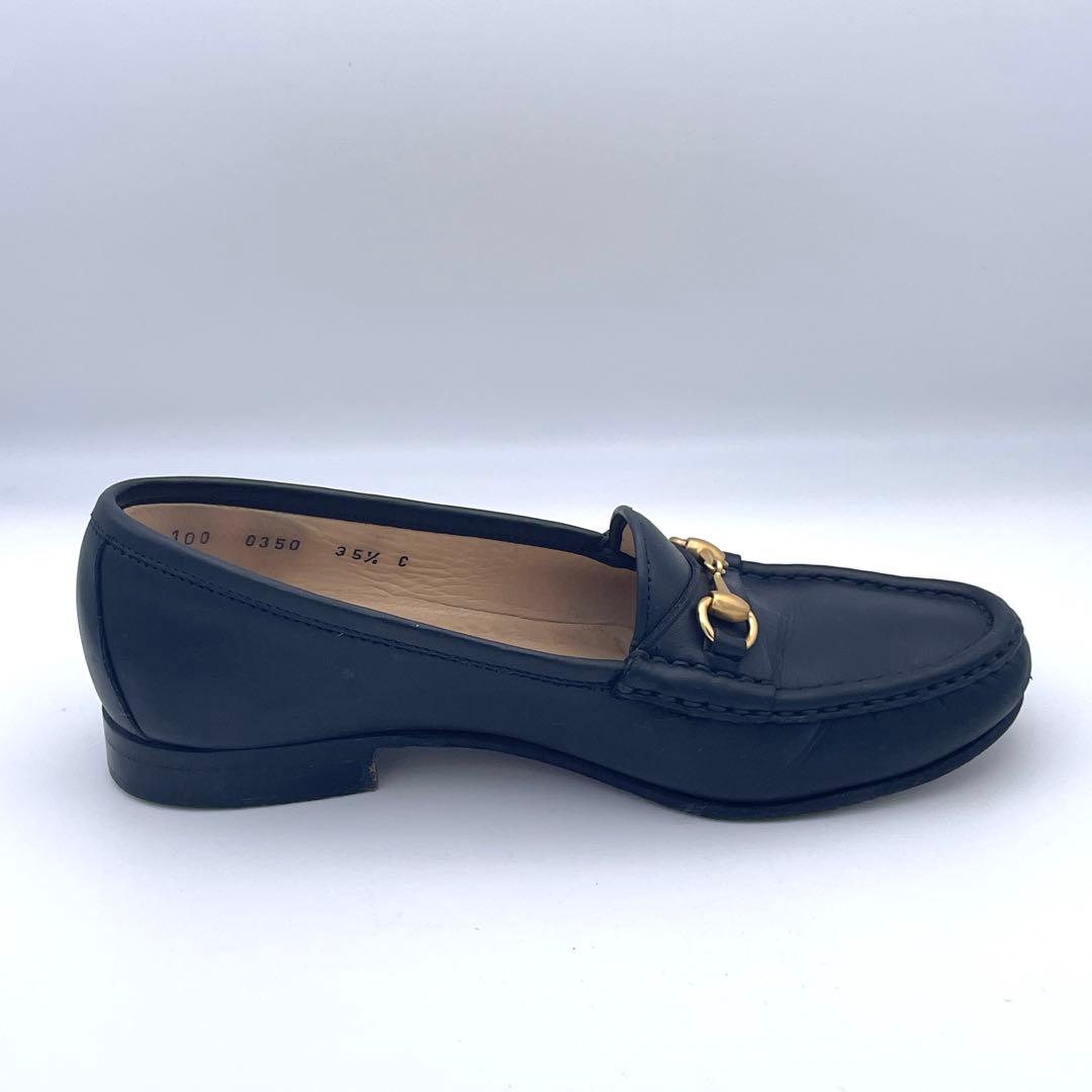 イタリア製✨グッチ GUCCI【22.5】ホースビットローファー/レザー/金具✨