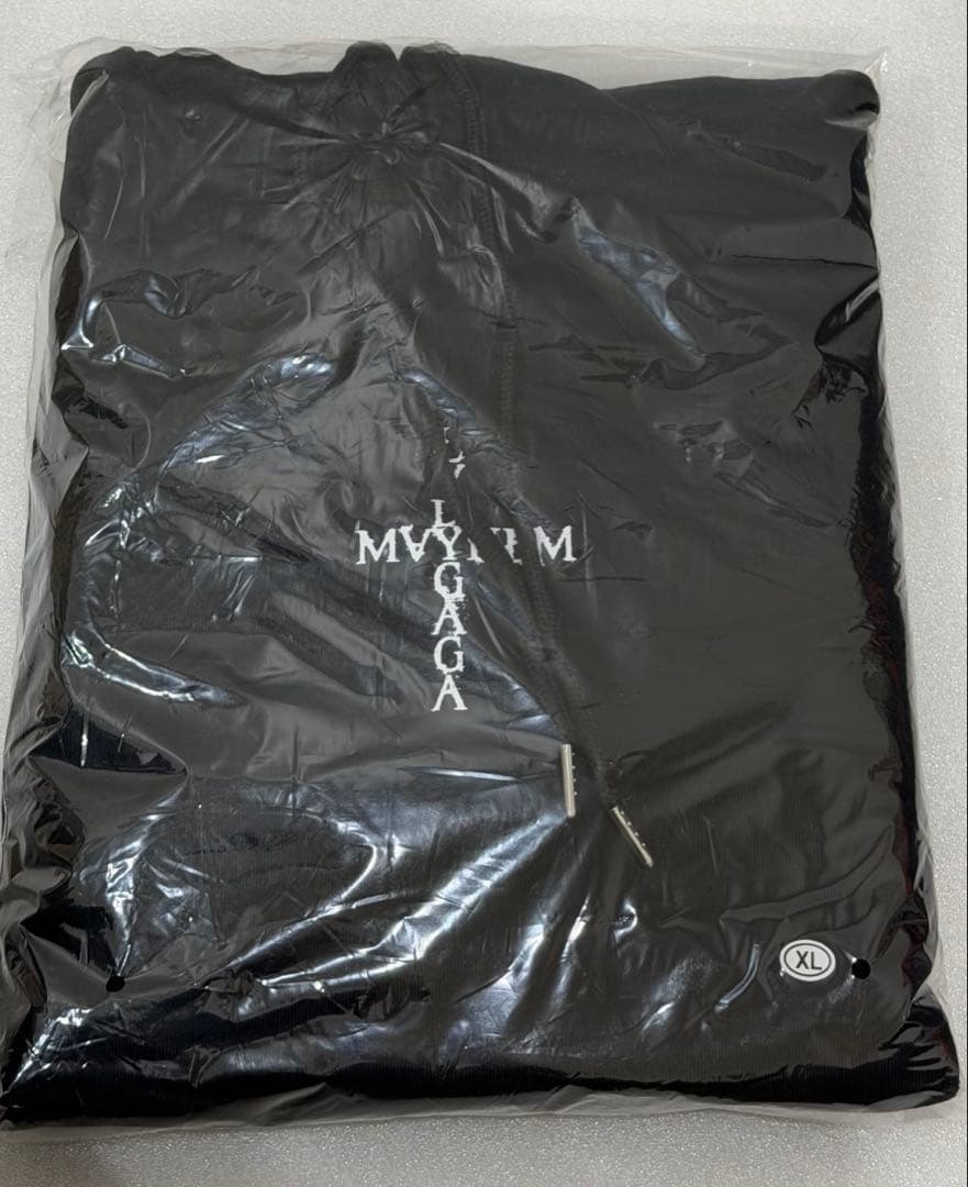 レディガガ来日記念ポップアップ限定デザインフード付トレーナーXLサイズ ブラック