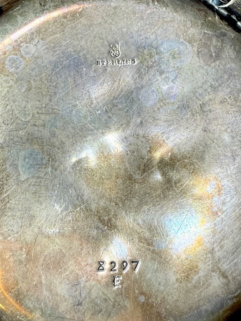 【アンティーク】純銀 米製 STERLING 透かし細工バスケット