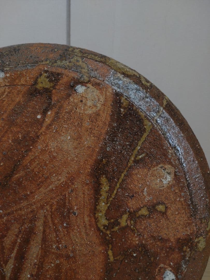 【青瓷名工】灰被伊賀水指　鈴木三成　橘窯　本人作　破れ袋