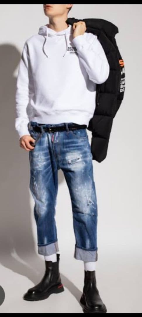 Dsquared2　ディースクエアード　クロップド　ストレッチ　デニム　44