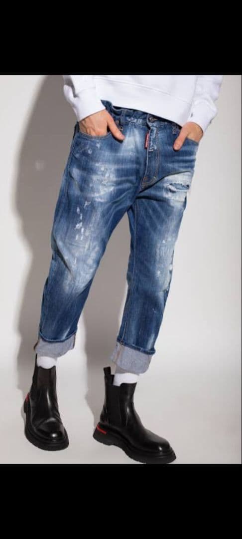 Dsquared2　ディースクエアード　クロップド　ストレッチ　デニム　44