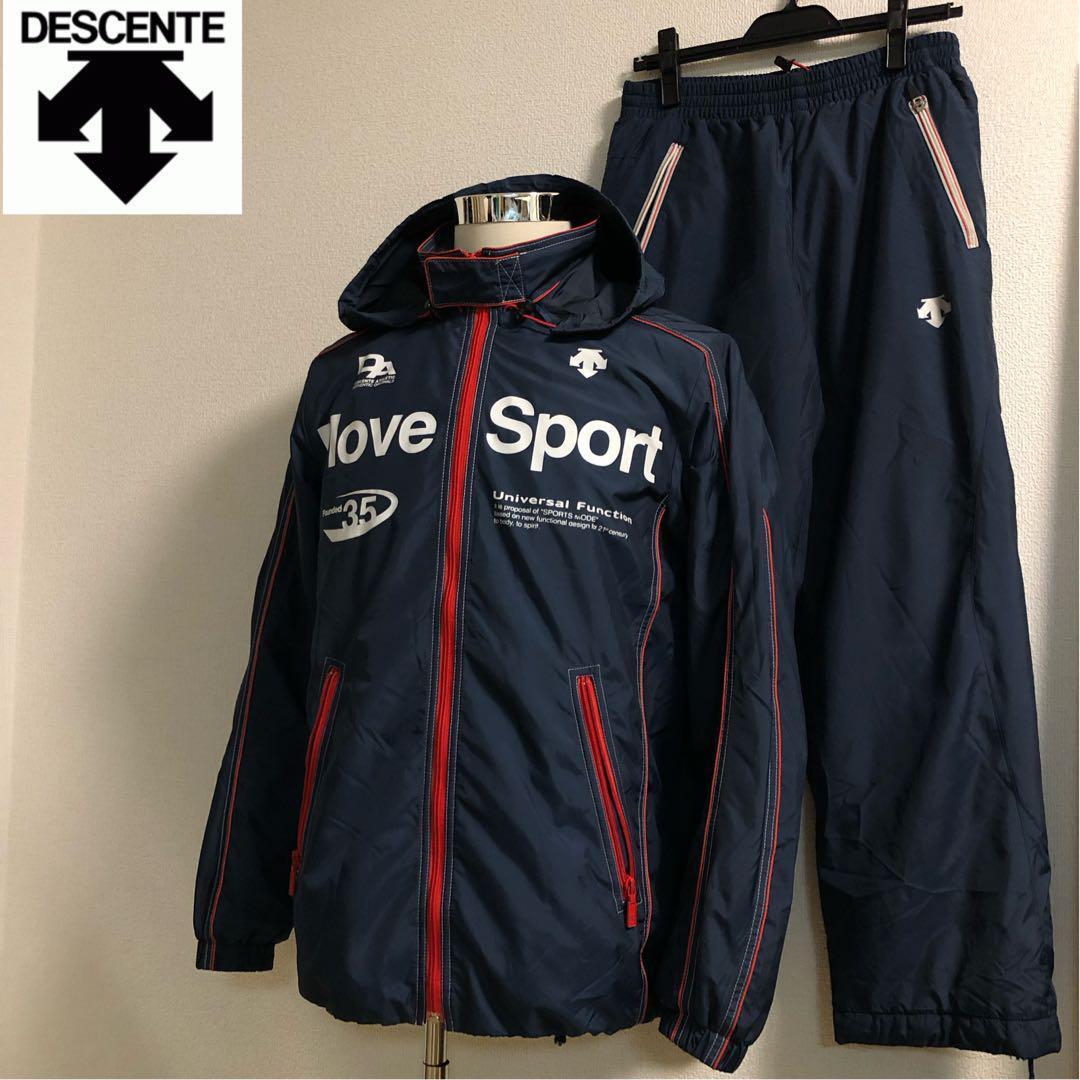 セットアップ デサント★中綿 ジップアップ サーモ パーカー 裏起毛 ネイビー