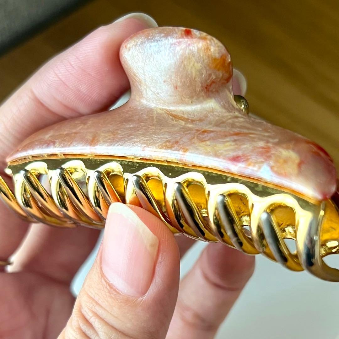 acca オレンジ系 ヘアクリップ　中サイズ