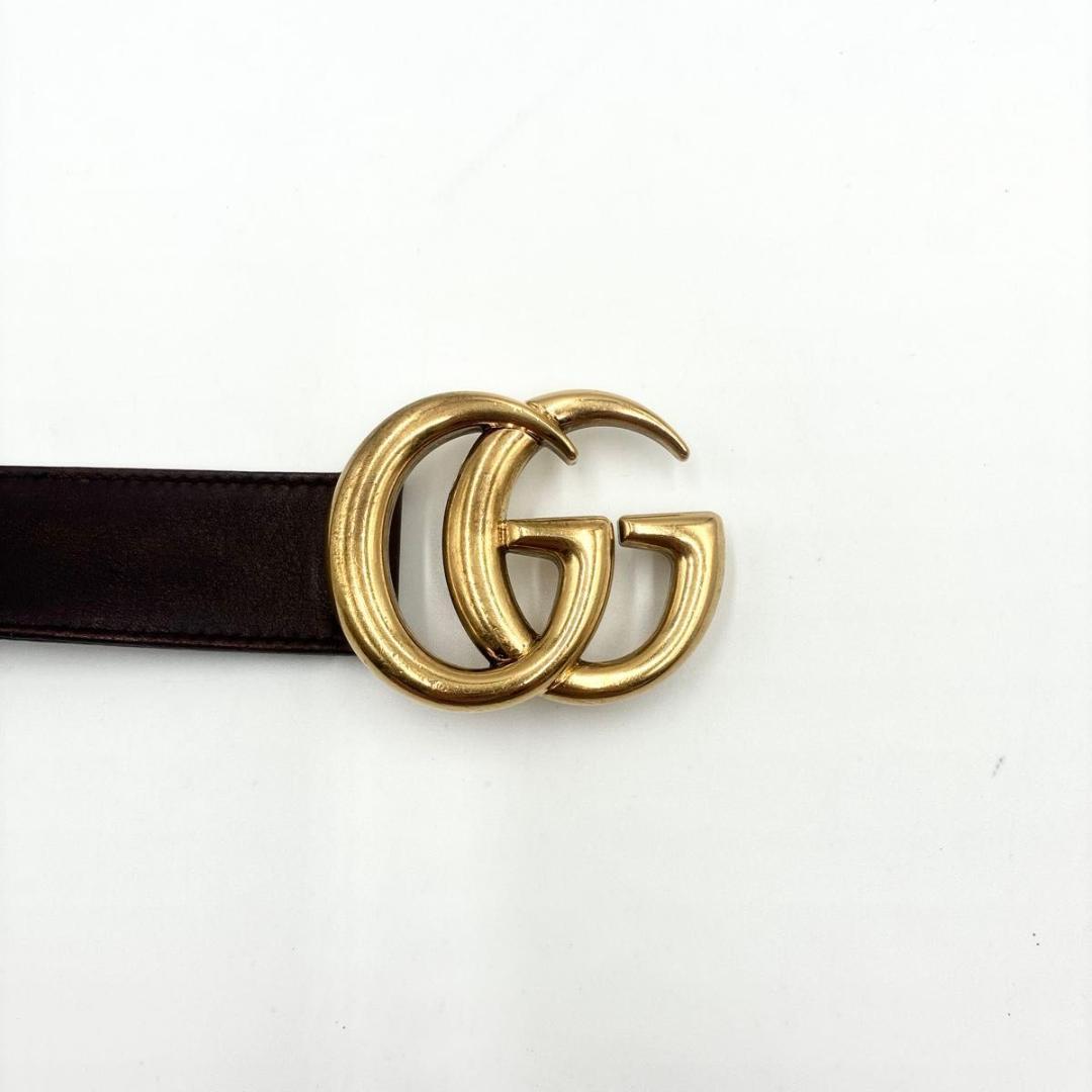 美品 GUCCI ベルト バックル GG マーモント ゴールド 革 ユニセックス