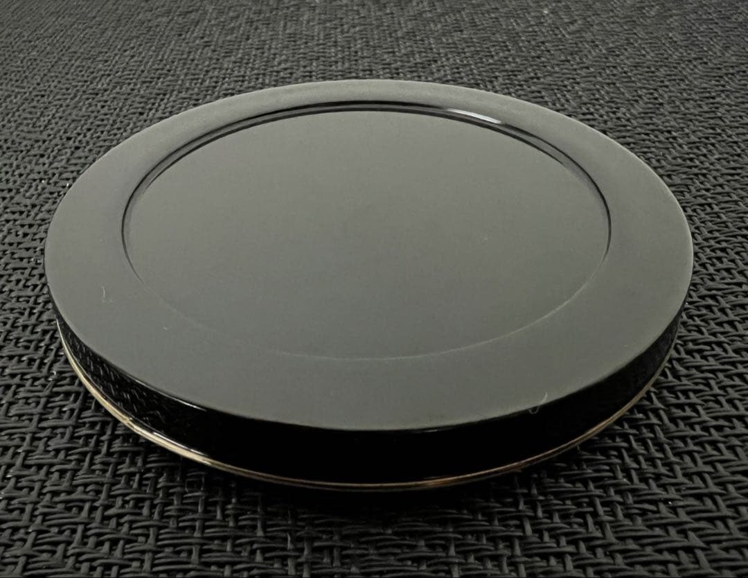 箕輪一星 作 扇面蒔絵香合 銀縁 箱付き