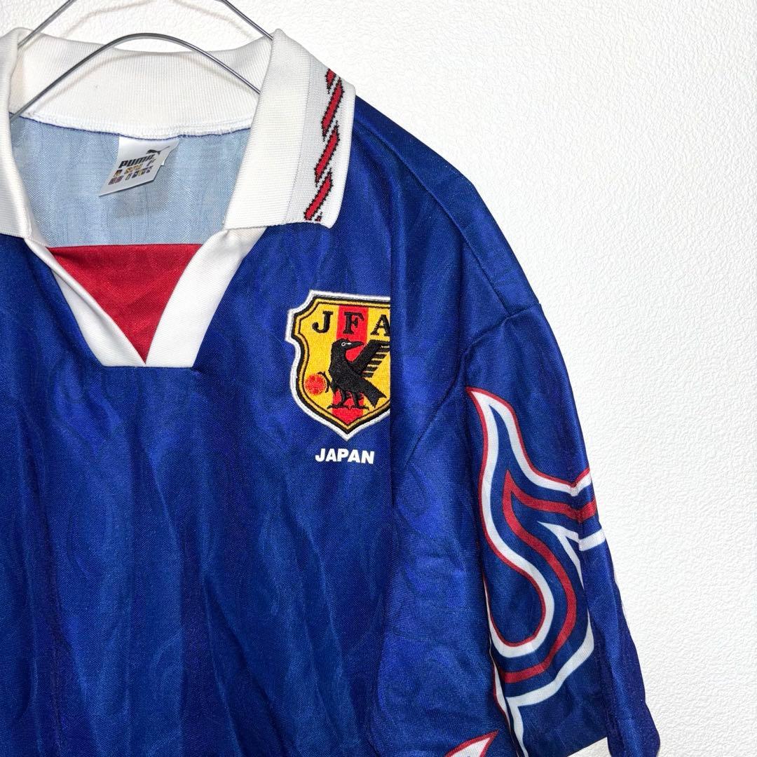 【希少】96年 PUMA社製 サッカー 日本代表 ユニフォーム Oサイズ 炎