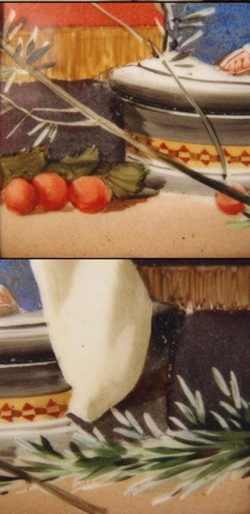 送料無料　18-19世紀手書き陶板「聖母マリア」 イタリア購入