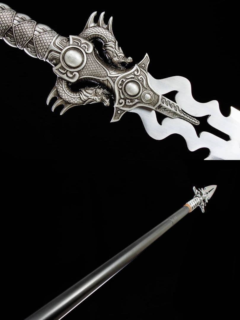 【双龍-九幽冽獄槍】古兵器 武具 手鍛造打 武蔵 銃 槍 鑑賞用 贈り物 武士道