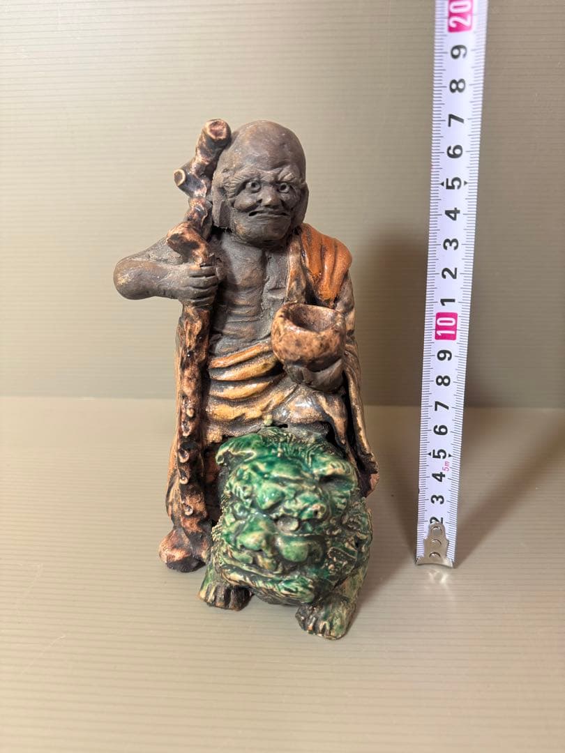 2719 時代物 人物 仙人青獅像　古美術 置物