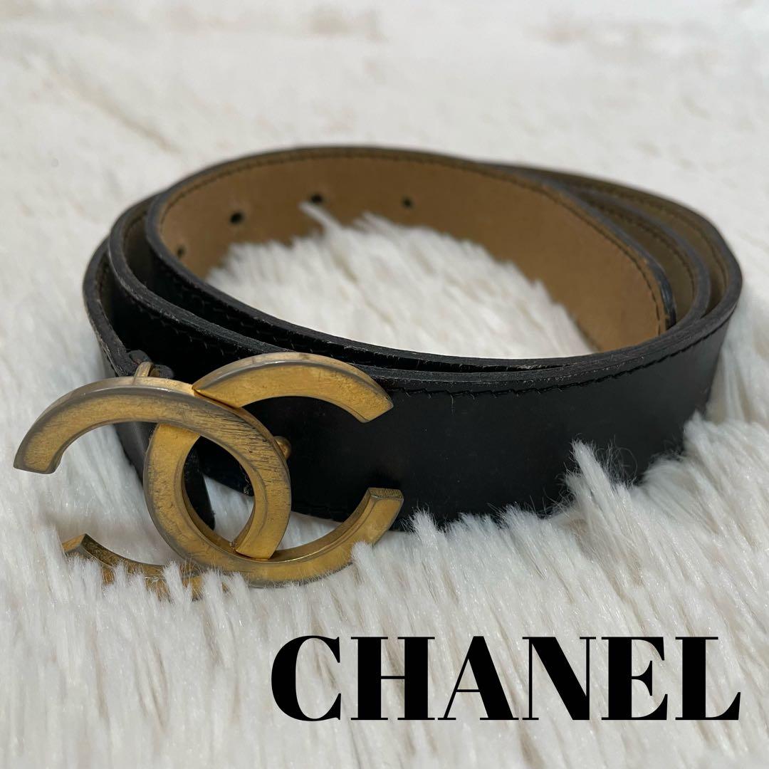 希少 シャネル ココマーク ベルト ゴールド 65 レディース