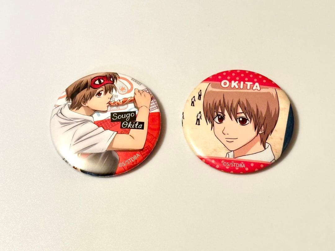 銀魂　沖田総悟　魅せキューブ缶バッジ　3年z組銀八先生缶バッジ　セット