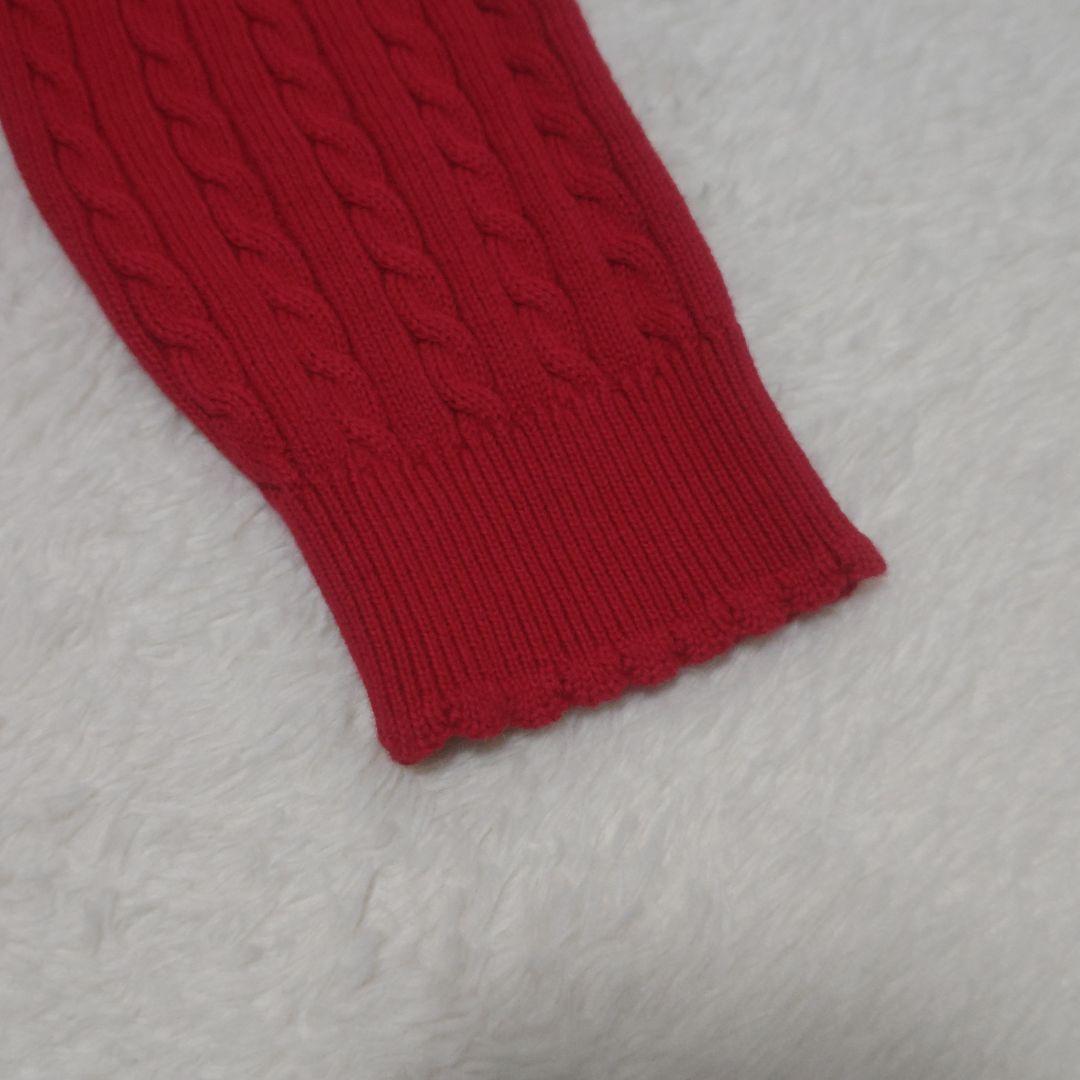 タグ付 未使用品POLO RALPH LAUREN カーディガン ケーブル 赤