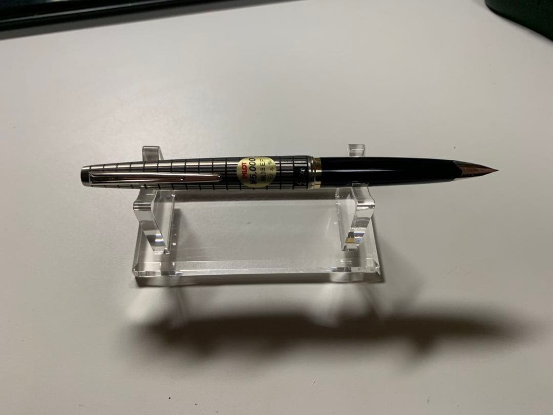 PILOT エリートS 万年筆 ステンレス格子柄 18K EF（極細）