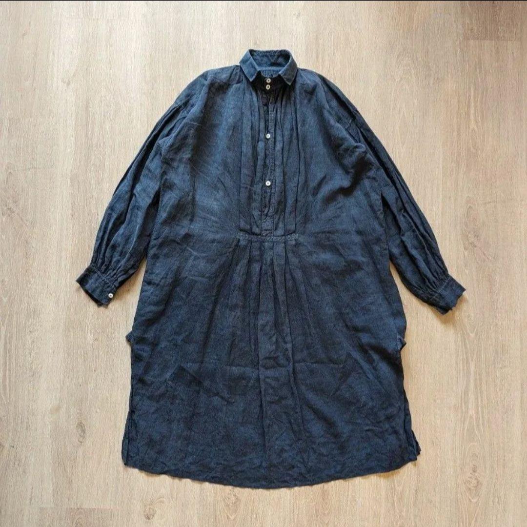 【最終価格】1900s フレンチアンティーク　インディゴリネンスモック