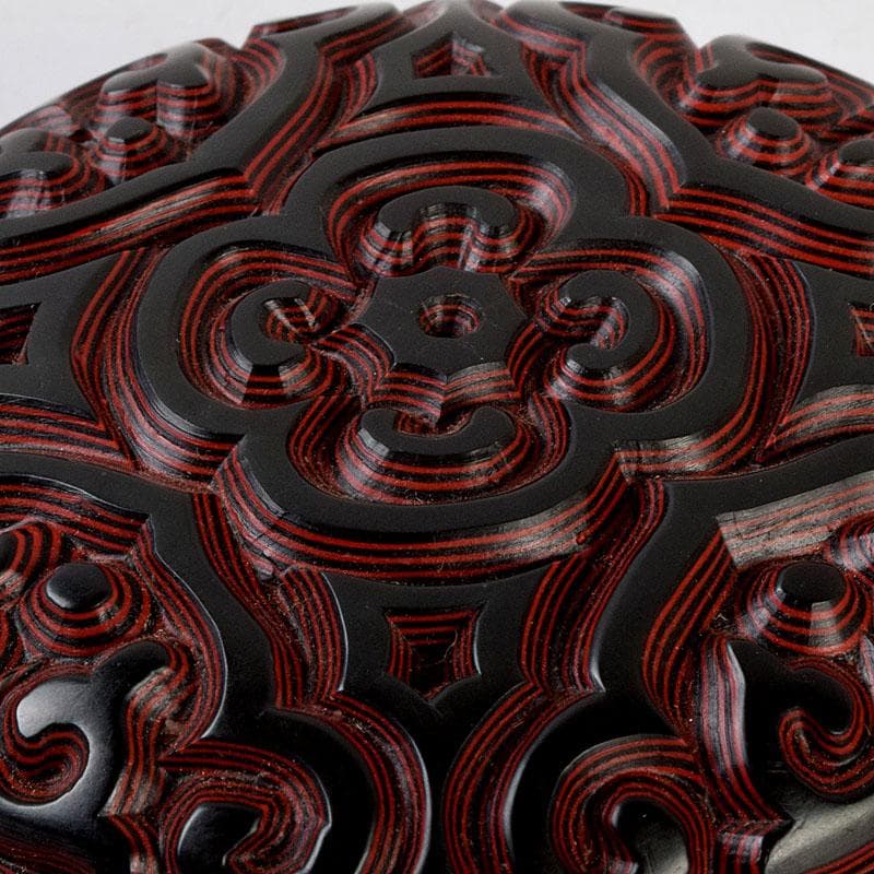 中国　堆黒　倶利香合　時代箱　V　8817