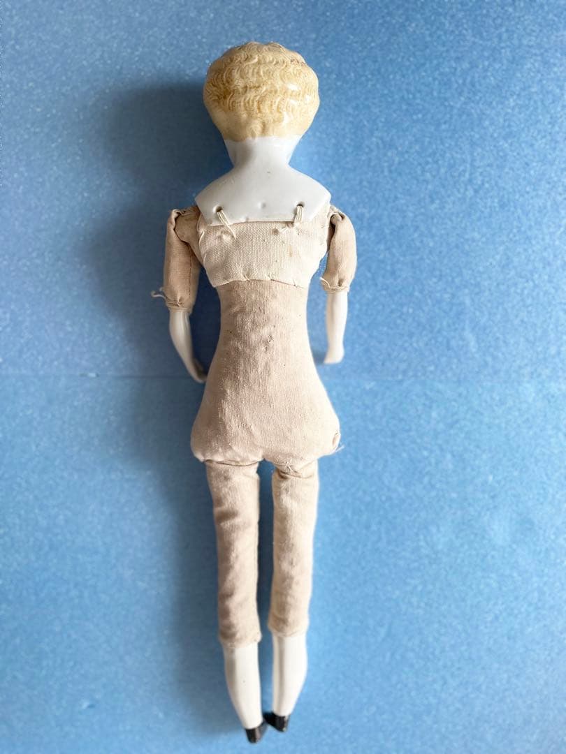 ドレス付き チャイナヘッドドール ブロンド 約30cm アンティークビスクドール