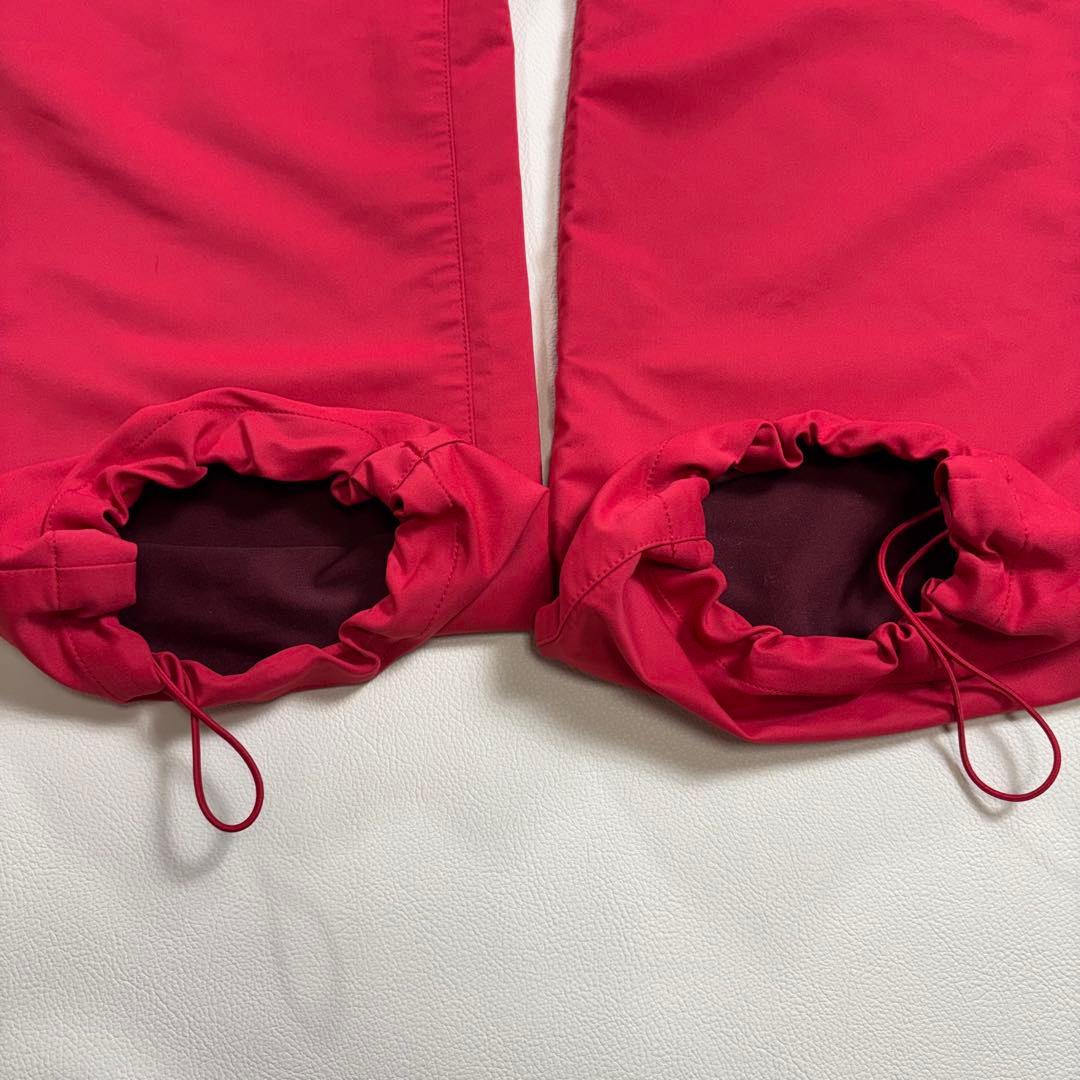 PEARLY GATES ロゴ刺繍 ゴルフパンツ 赤 5 裾ドローコード