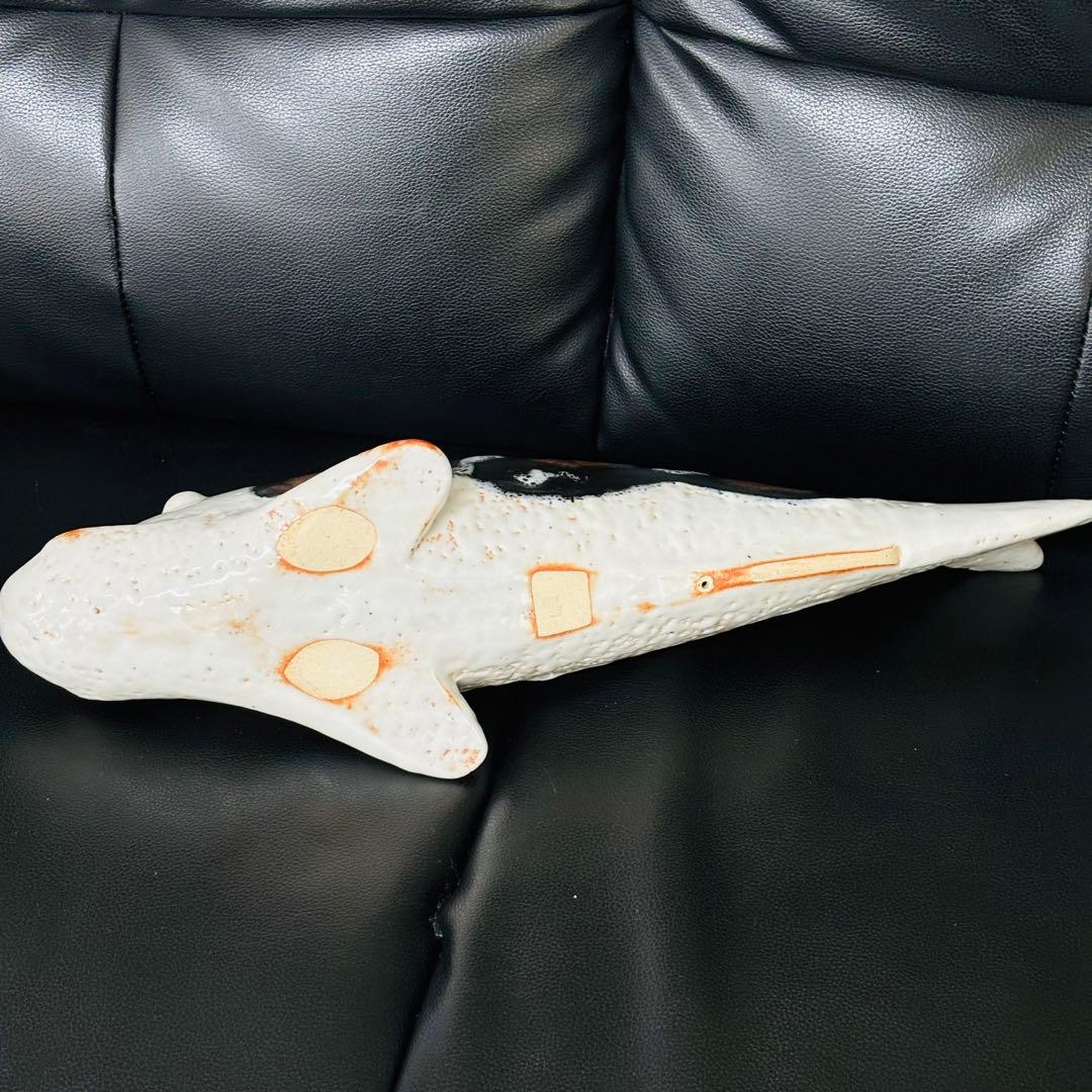 美濃焼　鯉　水野守山　置物　大小セット