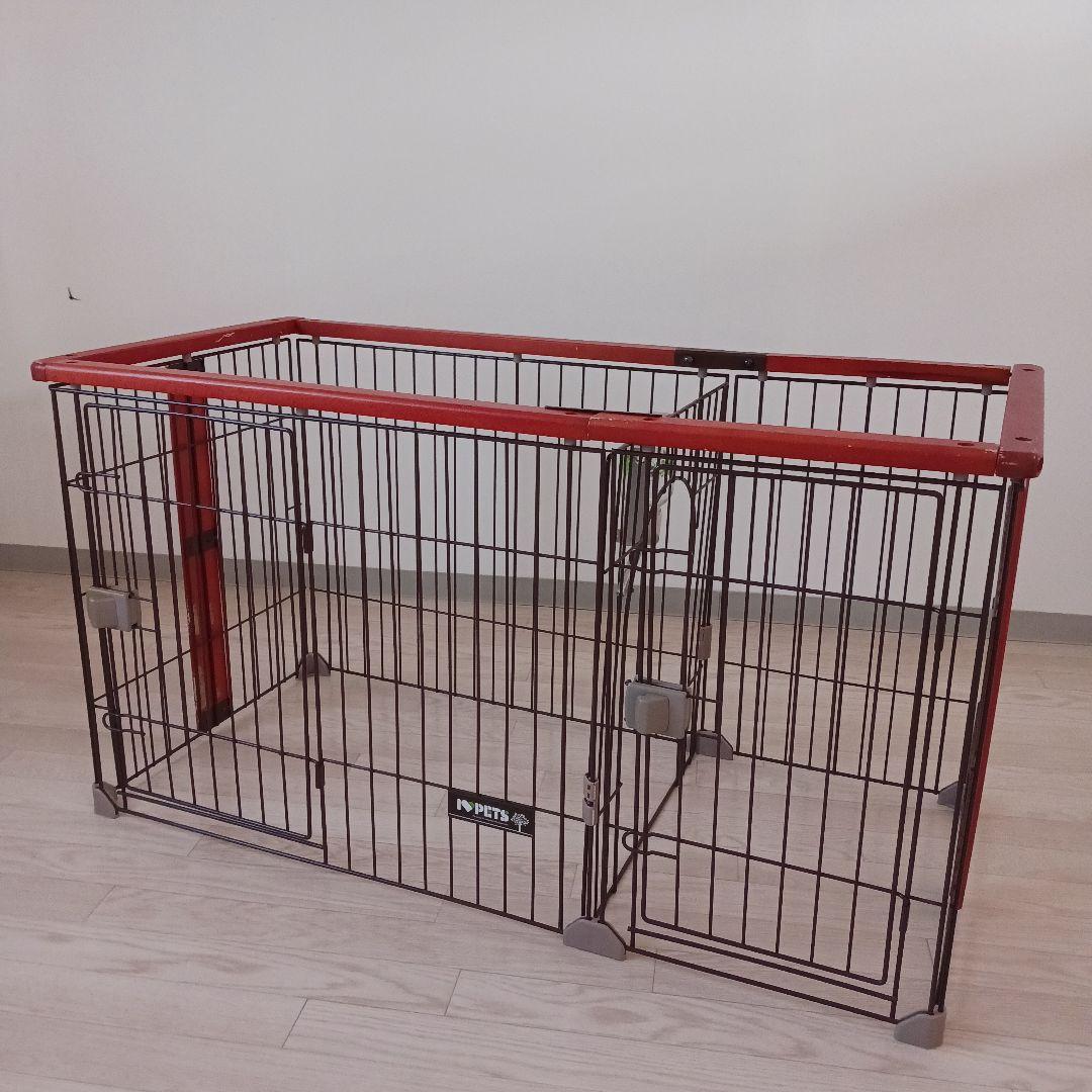 大きなペット用サークル 赤茶色