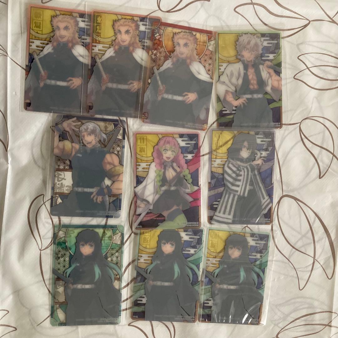 鬼滅の刃 ステンドグラスカード 無一郎 実弥 蜜璃 小芭内 杏寿郎 天元