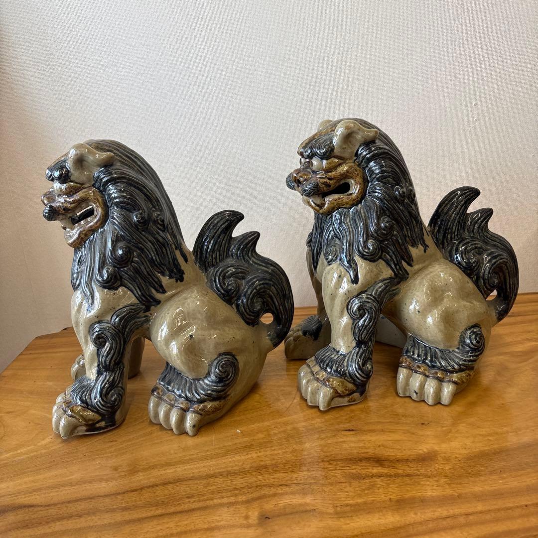魔除け　狛犬　シーサー　守り神　縁起物　高さ約31cm