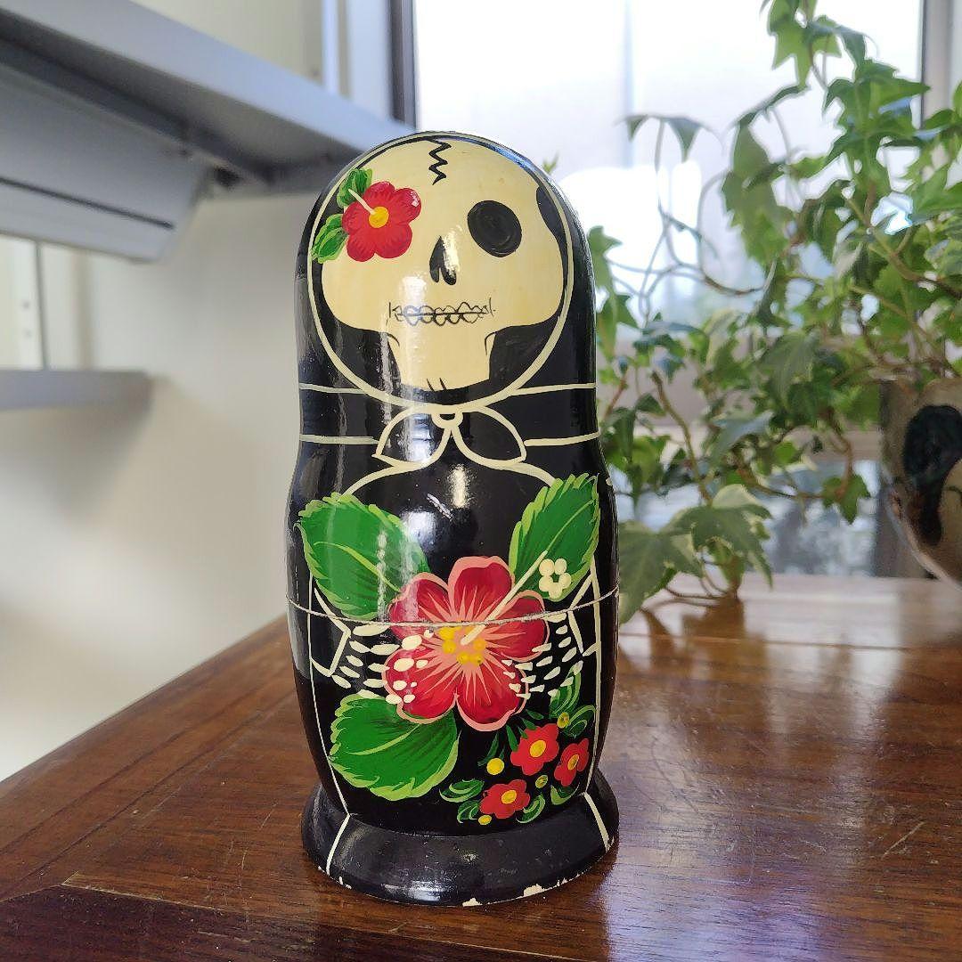 レア！suicoke スイコック スカルマトリョーシカ ブラック×レッドフラワー