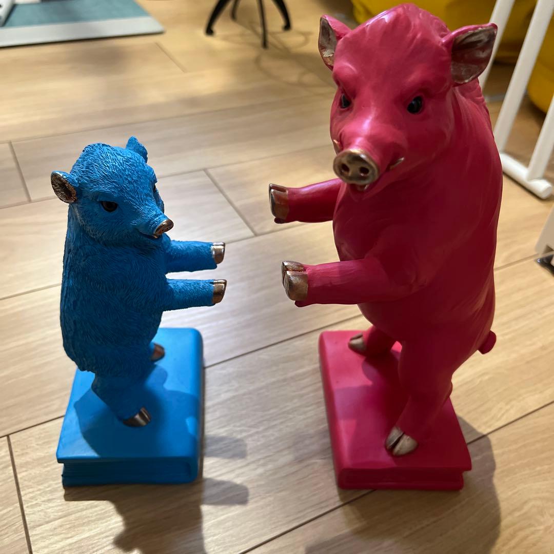 アンティーク雑貨 KARE Bookend Pig Party (2Set)
