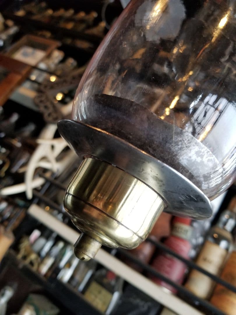 希少　ヴィンテージ　ロートアイアン　釣り鐘　気泡　手吹き　硝子　吊り下げ　ランプ