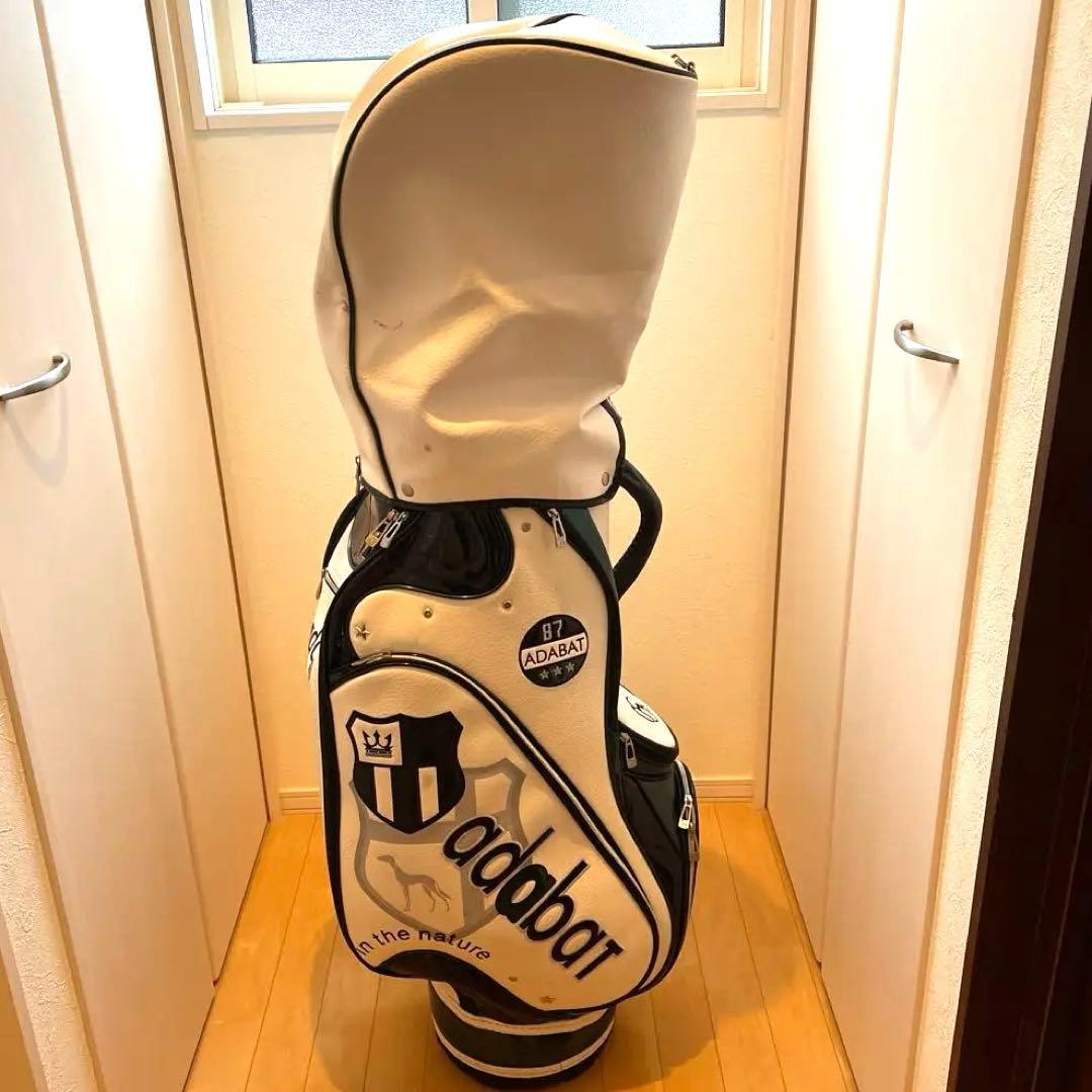 adabat キャディバッグ ホワイト×グリーン