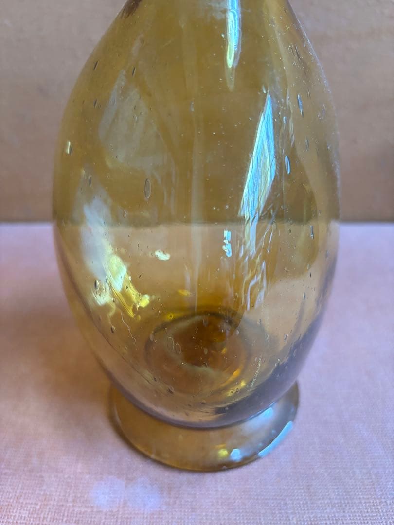 小谷眞三作倉敷ガラス飴釉足付デキャンタ　 検栄次