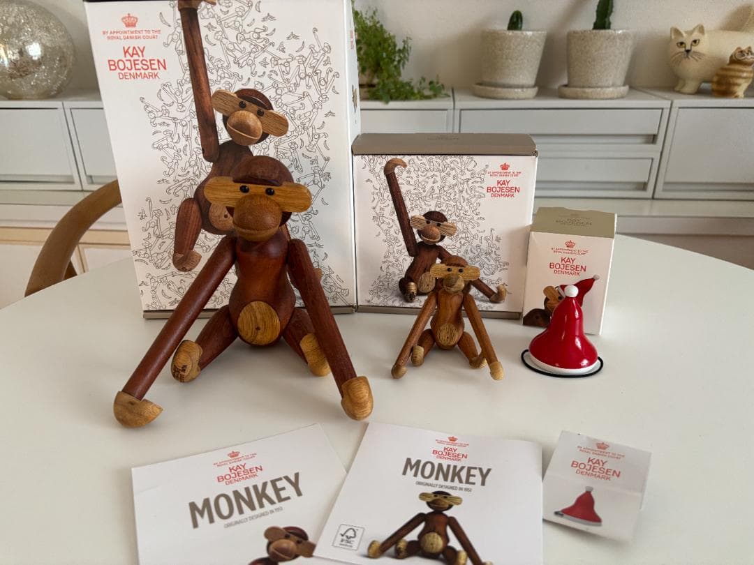 Kay Bojesen カイボイスン モンキー 2匹と帽子 正規品（美品）