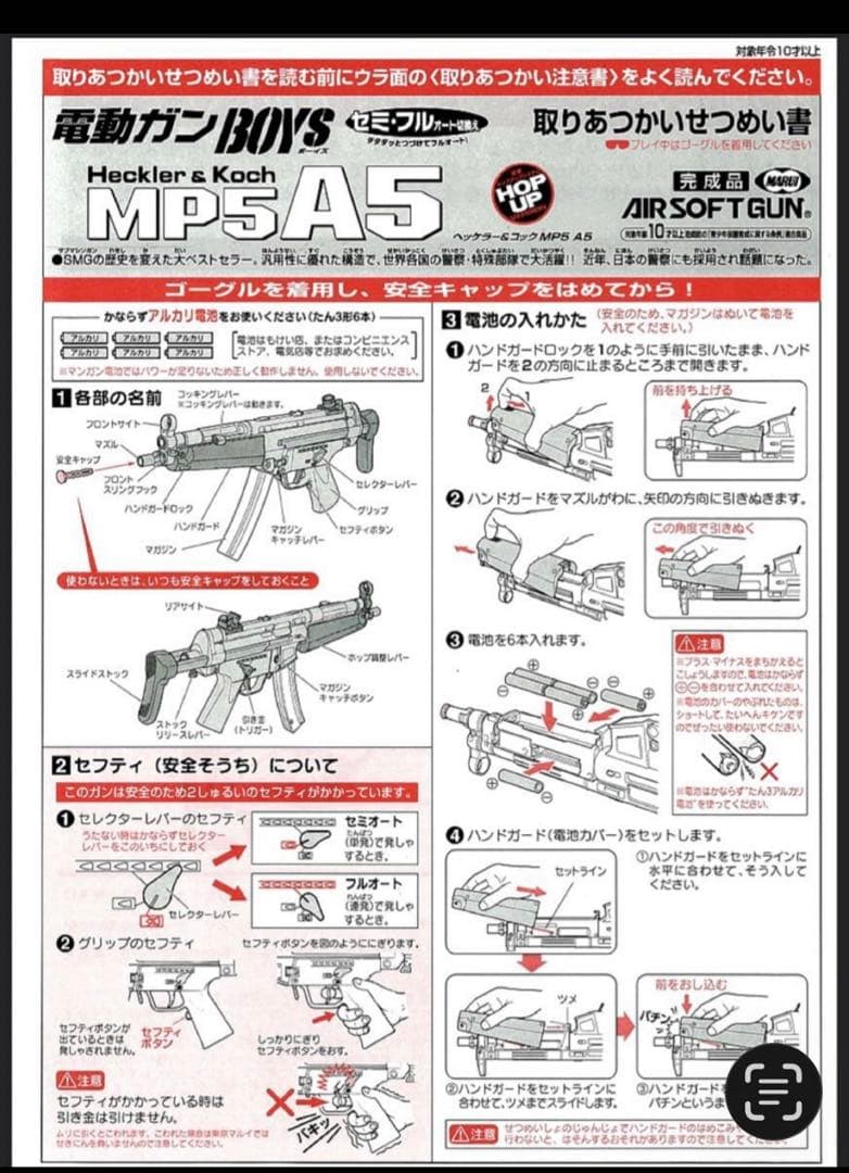 美品　東京マルイ カスタム品　H&K MP5A5 電動ガン　金属ピニオンギア