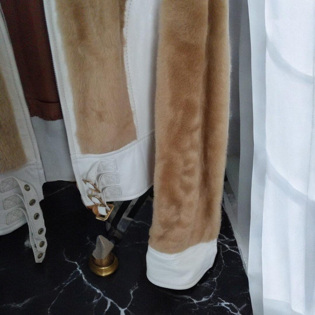 【美品】D&G ドルチェ＆ガッバーナ レザージャケット　ライダース ホワイト