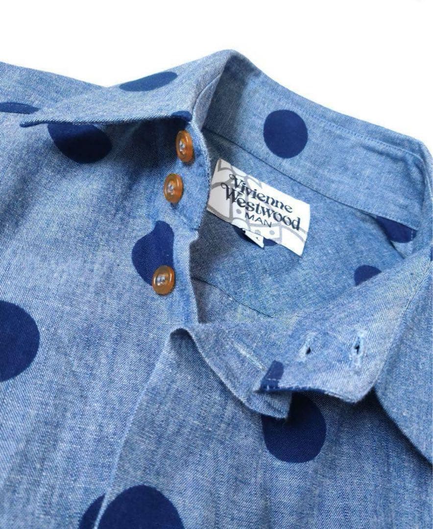 【美品】ヴィヴィアンウエストウッドマン　シャツ　アシンメトリー　オーブ　ドット