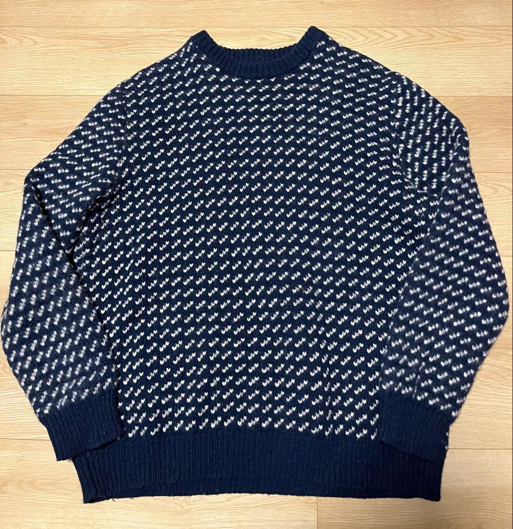 d*2様 極美品 l.l.bean バーズアイニット セーター ネイビー 3xl