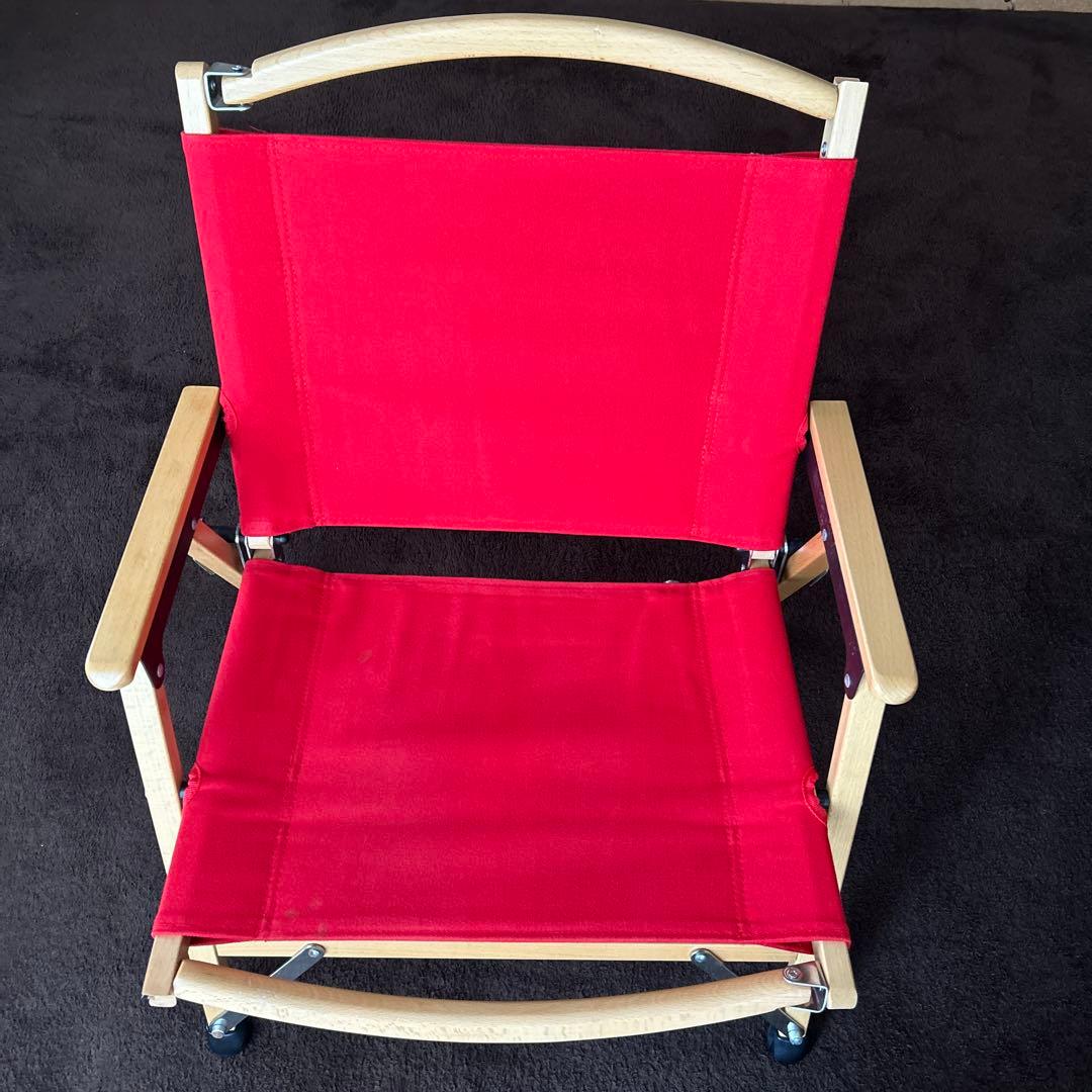 【2脚】ハイランダーHilander　ローチェア　レッド　ウッドフレームチェア