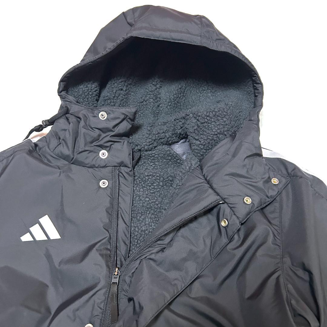 新品　アディダス　XLサイズ　ロング ボアコート　ベンチコート　ブラック