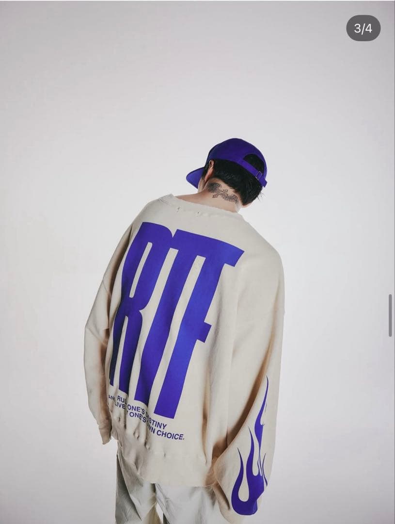 FLAME CREW NECK スウェットRULE THE FATE